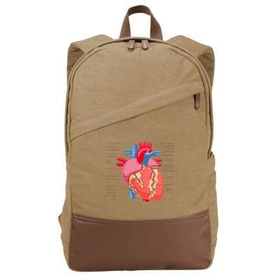 Funny Human Heart Anatomy Anatomical Heart Cotton Canvas Backpack