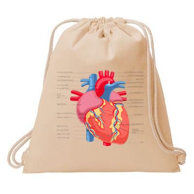 Funny Human Heart Anatomy Anatomical Heart Drawstring Bag