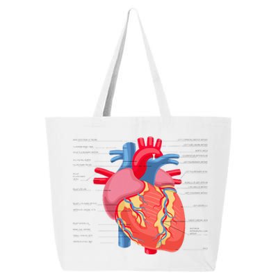 Funny Human Heart Anatomy Anatomical Heart 25L Jumbo Tote