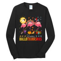 Flamingo Happy Hallothanksmas Halloween Thanksgiving Tall Long Sleeve T-Shirt