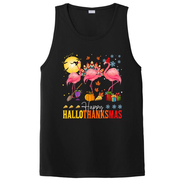 Flamingo Happy Hallothanksmas Halloween Thanksgiving PosiCharge Competitor Tank