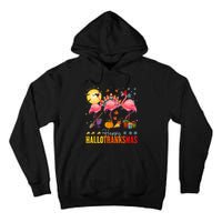 Flamingo Happy Hallothanksmas Halloween Thanksgiving Tall Hoodie