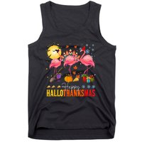 Flamingo Happy Hallothanksmas Halloween Thanksgiving Tank Top