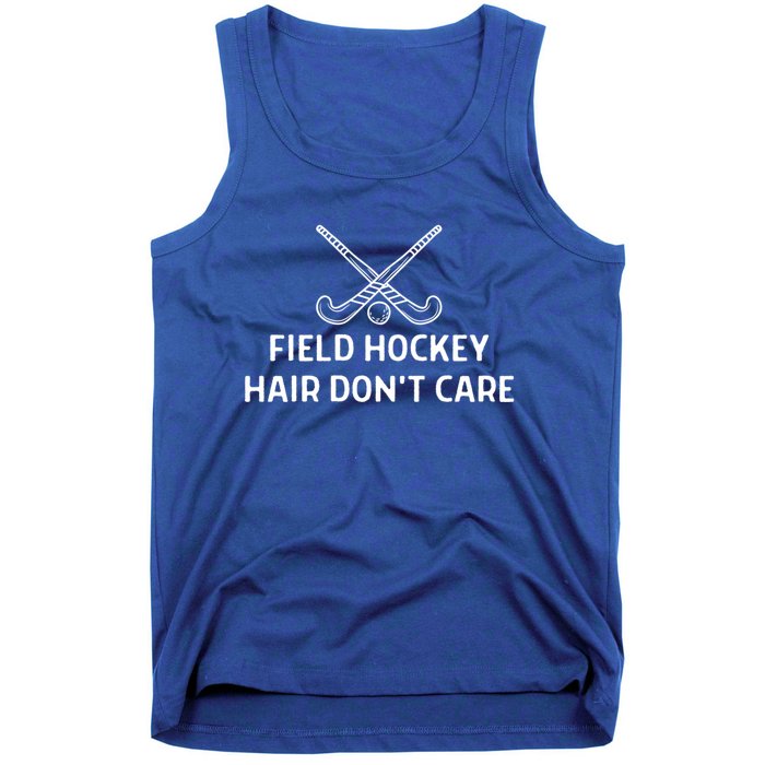 Field Hockey Hair Dont Care Outfit Great Gift Tank Top