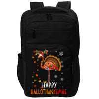 Flamingo Happy Hallothanksmas Funny Halloween Thanksgiving Impact Tech Backpack