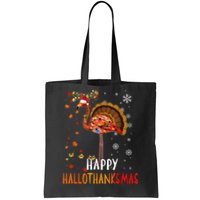 Flamingo Happy Hallothanksmas Funny Halloween Thanksgiving Tote Bag