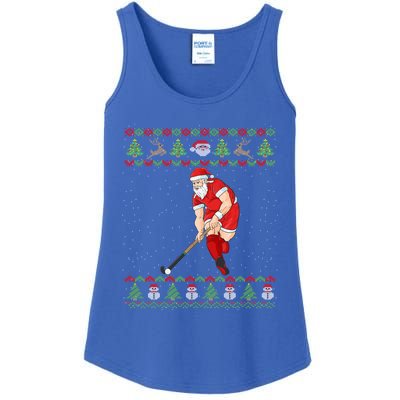 Field Hockey Hockey Ugly Christmas Santa Claus Gift Ladies Essential Tank