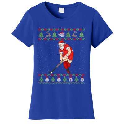 Field Hockey Hockey Ugly Christmas Santa Claus Gift Women's T-Shirt