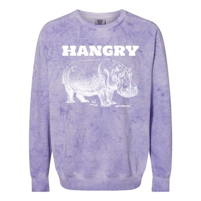 Funny Hangry Hippo For Hungry Hippopotamus Lovers Novelty Gift Colorblast Crewneck Sweatshirt