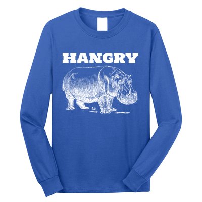 Funny Hangry Hippo For Hungry Hippopotamus Lovers Novelty Gift Long Sleeve Shirt