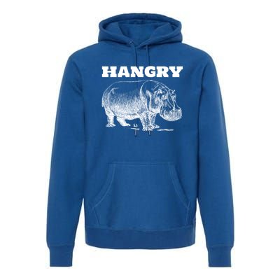 Funny Hangry Hippo For Hungry Hippopotamus Lovers Novelty Gift Premium Hoodie