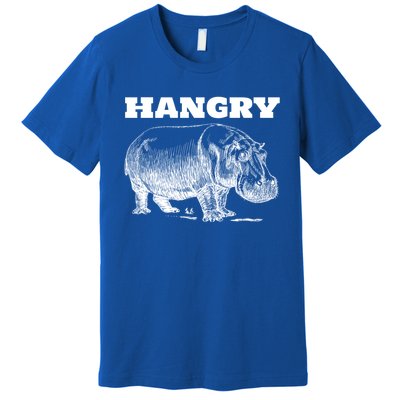 Funny Hangry Hippo For Hungry Hippopotamus Lovers Novelty Gift Premium T-Shirt