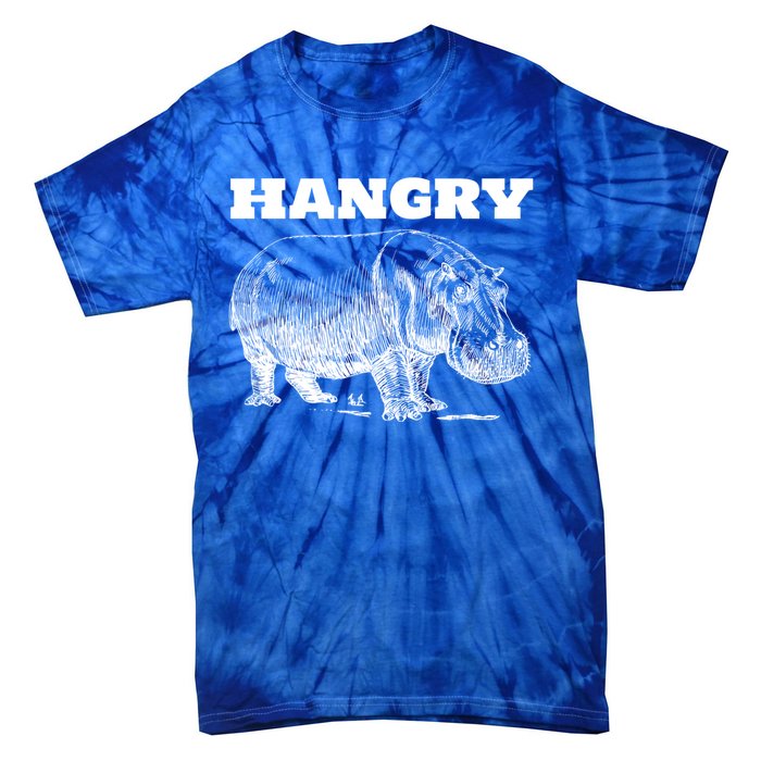 Funny Hangry Hippo For Hungry Hippopotamus Lovers Novelty Gift Tie-Dye T-Shirt