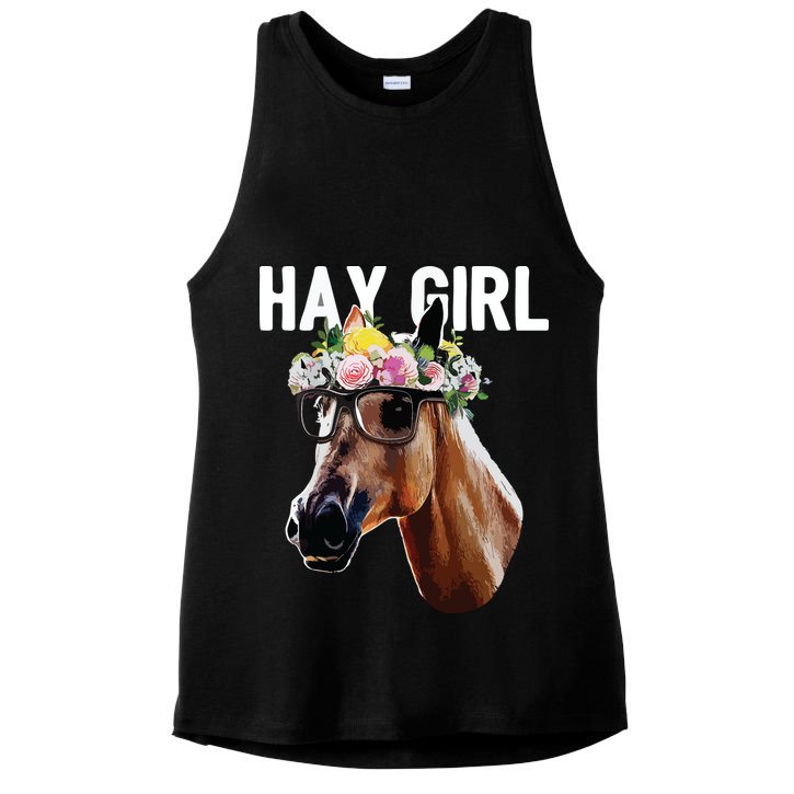 Floral Horse Horseback Riding Equestrian Farm Gift Ladies PosiCharge Tri-Blend Wicking Tank