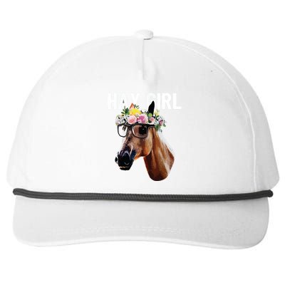 Floral Horse Horseback Riding Equestrian Farm Gift Snapback Five-Panel Rope Hat