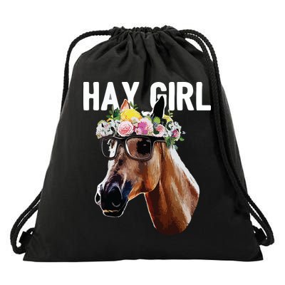 Floral Horse Horseback Riding Equestrian Farm Gift Drawstring Bag