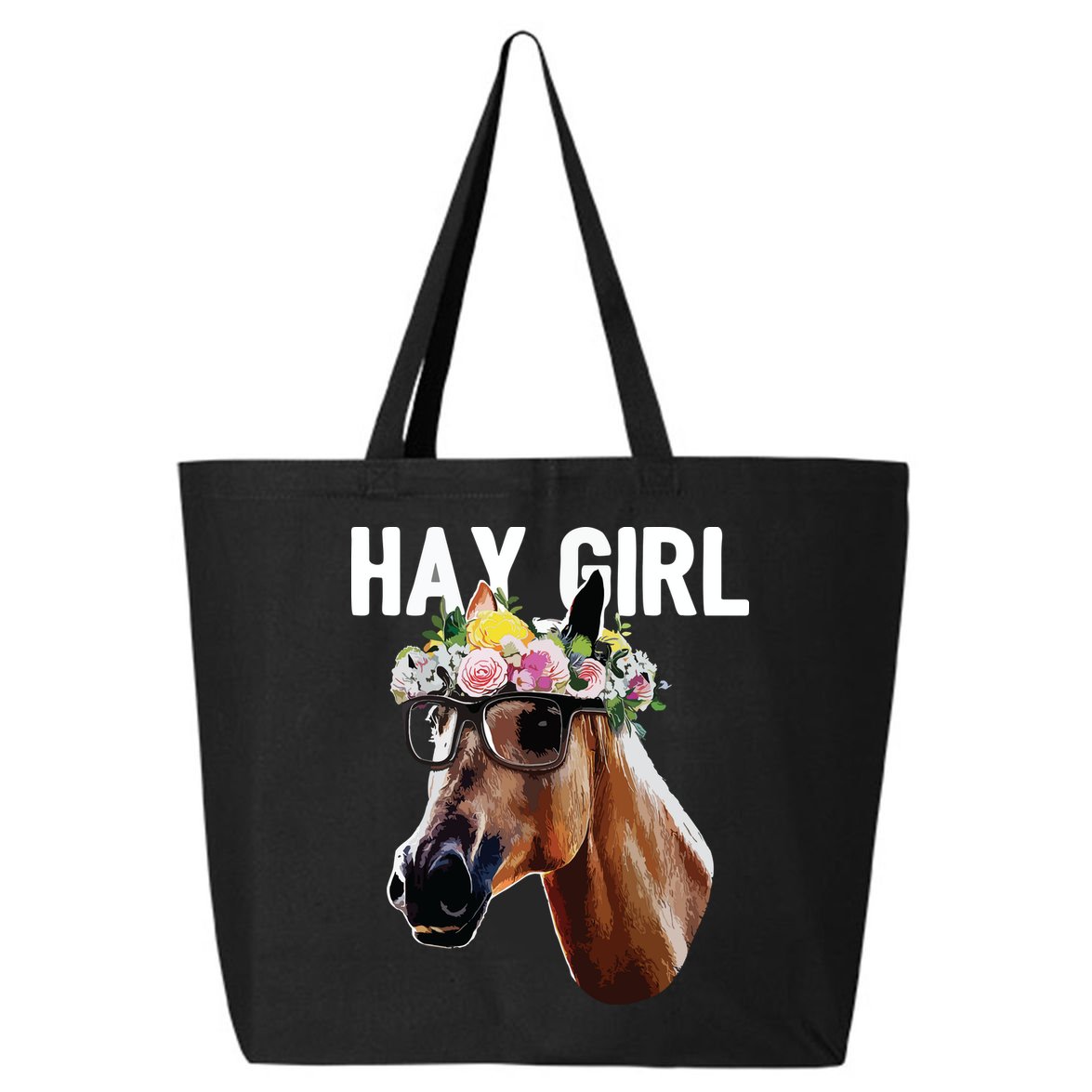 Floral Horse Horseback Riding Equestrian Farm Gift 25L Jumbo Tote