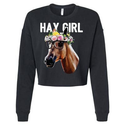 Floral Horse Horseback Riding Equestrian Farm Gift Cropped Pullover Crew