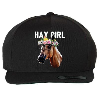 Floral Horse Horseback Riding Equestrian Farm Gift Wool Snapback Cap