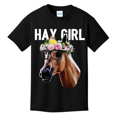 Floral Horse Horseback Riding Equestrian Farm Gift Kids T-Shirt