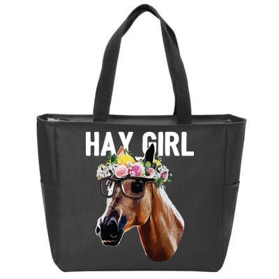 Floral Horse Horseback Riding Equestrian Farm Gift Zip Tote Bag