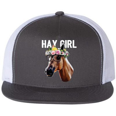 Floral Horse Horseback Riding Equestrian Farm Gift Flat Bill Trucker Hat