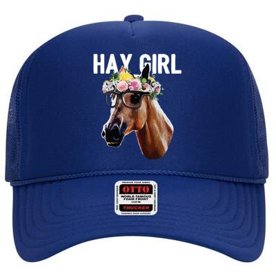 Floral Horse Horseback Riding Equestrian Farm Gift High Crown Mesh Back Trucker Hat