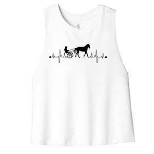 Funny Harness Horse Racing Gift Fo Men Women Horse Racer Fan Great Gift Women's Racerback Cropped Tank