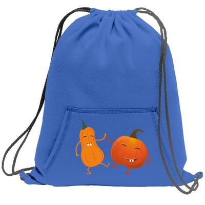 Funny Happy Halloween Dancing Squash And Pumpkin Gift Sweatshirt Cinch Pack Bag