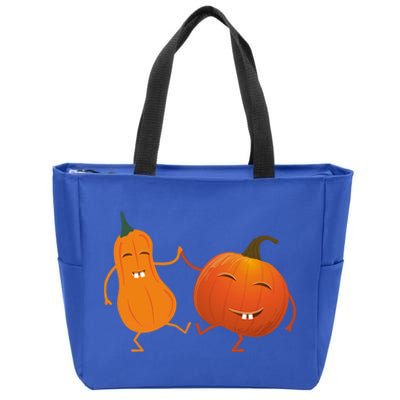 Funny Happy Halloween Dancing Squash And Pumpkin Gift Zip Tote Bag