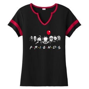 Friends Halloween Horror Ladies Halftime Notch Neck Tee