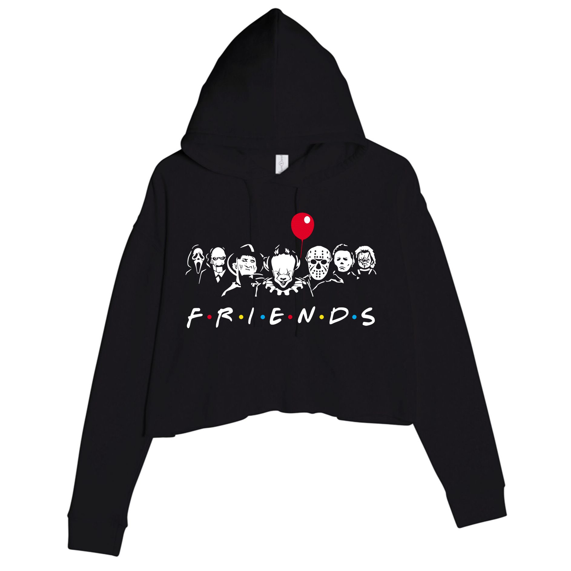 Friends Halloween Horror Crop Fleece Hoodie