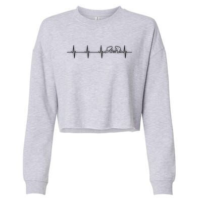 Field Hockey Heartbeat Funny Gift Meaningful Gift Cropped Pullover Crew