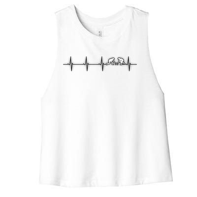 Field Hockey Heartbeat Funny Gift Meaningful Gift Women's Racerback Cropped Tank