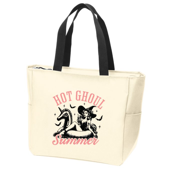 Funny Halloween Hot Ghoul Summer Summerween Zip Tote Bag