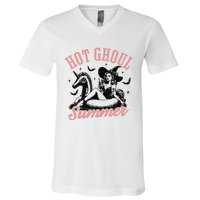 Funny Halloween Hot Ghoul Summer Summerween V-Neck T-Shirt