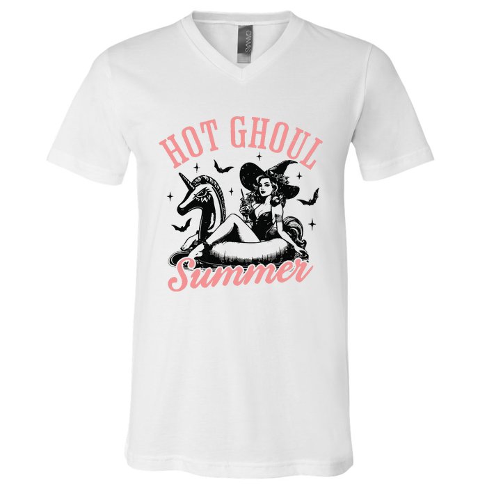 Funny Halloween Hot Ghoul Summer Summerween V-Neck T-Shirt