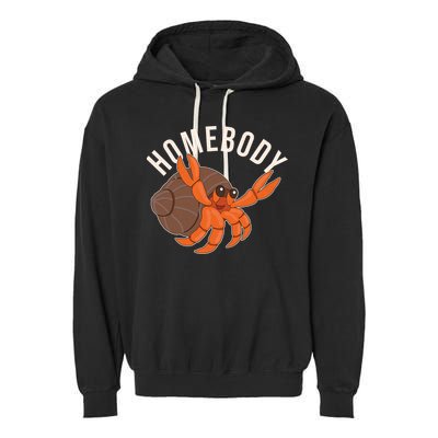 Funny Homebody Hermit Crab Garment-Dyed Fleece Hoodie