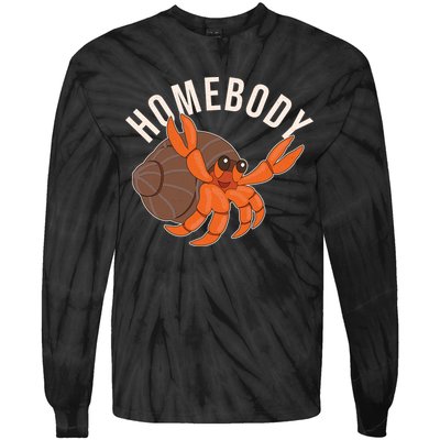 Funny Homebody Hermit Crab Tie-Dye Long Sleeve Shirt