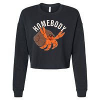 Funny Homebody Hermit Crab Cropped Pullover Crew