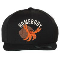 Funny Homebody Hermit Crab Wool Snapback Cap