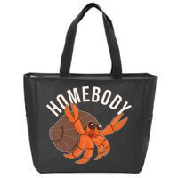 Funny Homebody Hermit Crab Zip Tote Bag