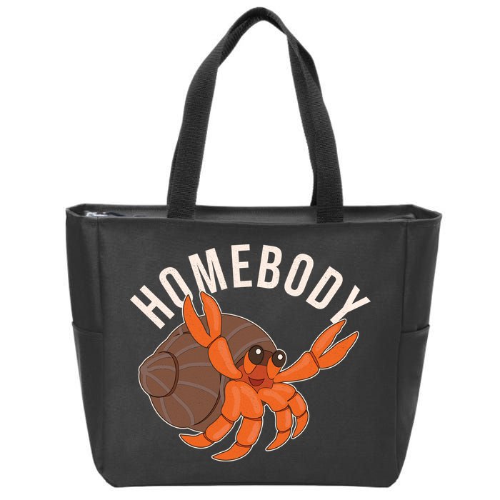 Funny Homebody Hermit Crab Zip Tote Bag