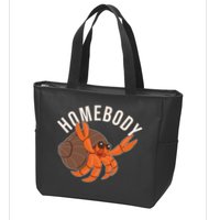 Funny Homebody Hermit Crab Zip Tote Bag
