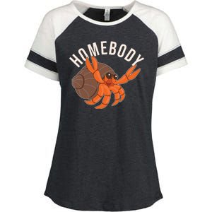 Funny Homebody Hermit Crab Enza Ladies Jersey Colorblock Tee