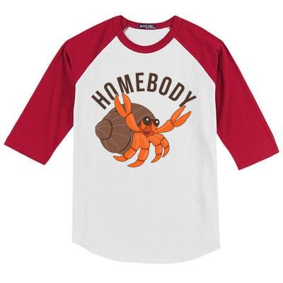 Funny Homebody Hermit Crab Kids Colorblock Raglan Jersey