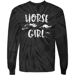 funny Horse Horseback Riding Equestrian Tie-Dye Long Sleeve Shirt