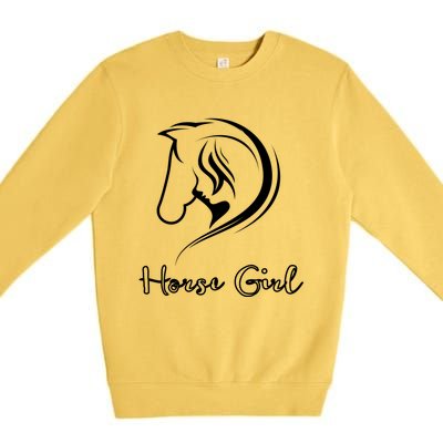 Funny Horse Horseback Riding Equestrian Lover Funny Gift Premium Crewneck Sweatshirt