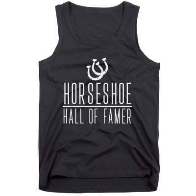 Funny Horseshoe Hall Of Famer Backyard Game Tank Top