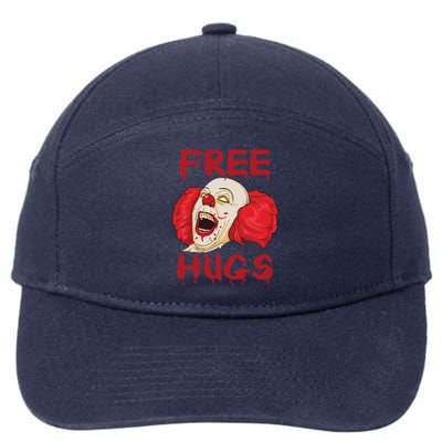 Free Hugs Halloween Evil Killer Scary Clown Horror Gift 7-Panel Snapback Hat